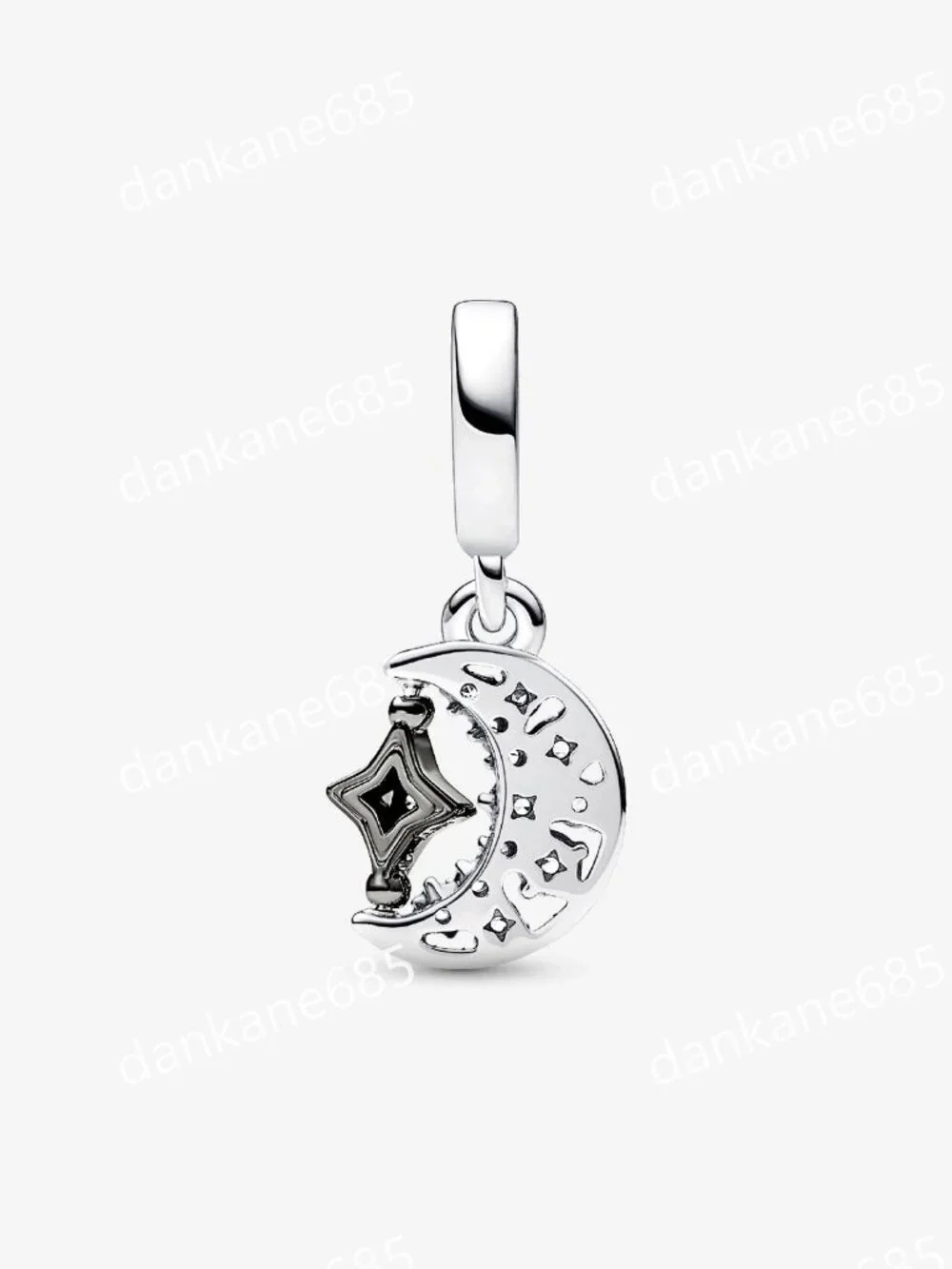 Pandora Sparkling Crescent Moon & Spinnable Star Dangle Charm